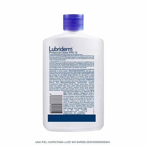LUBRIDERM® UV-15 PROTECCIÓN SOLAR TAPA MORADA - Back