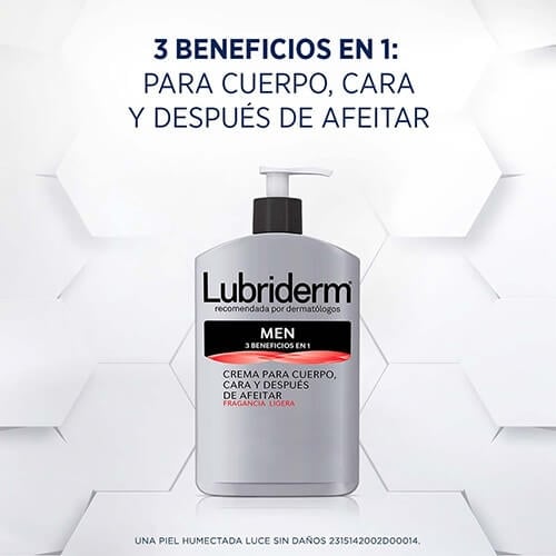 LUBRIDERM® MEN 3 EN 1 - Beneficios